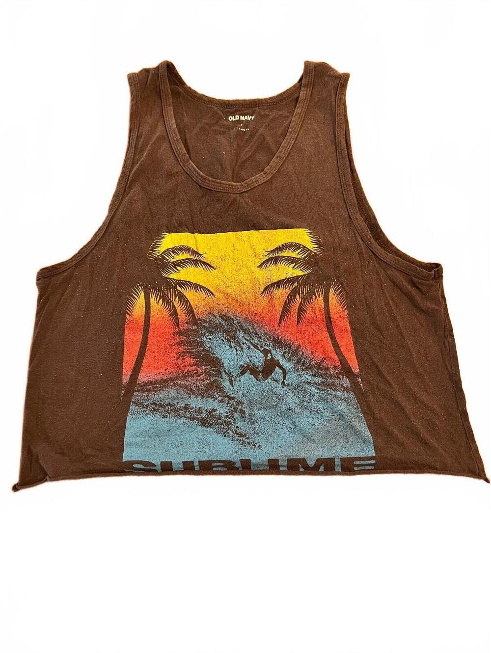Old Navy Sublime Graphic Crop Tank Top Size Small